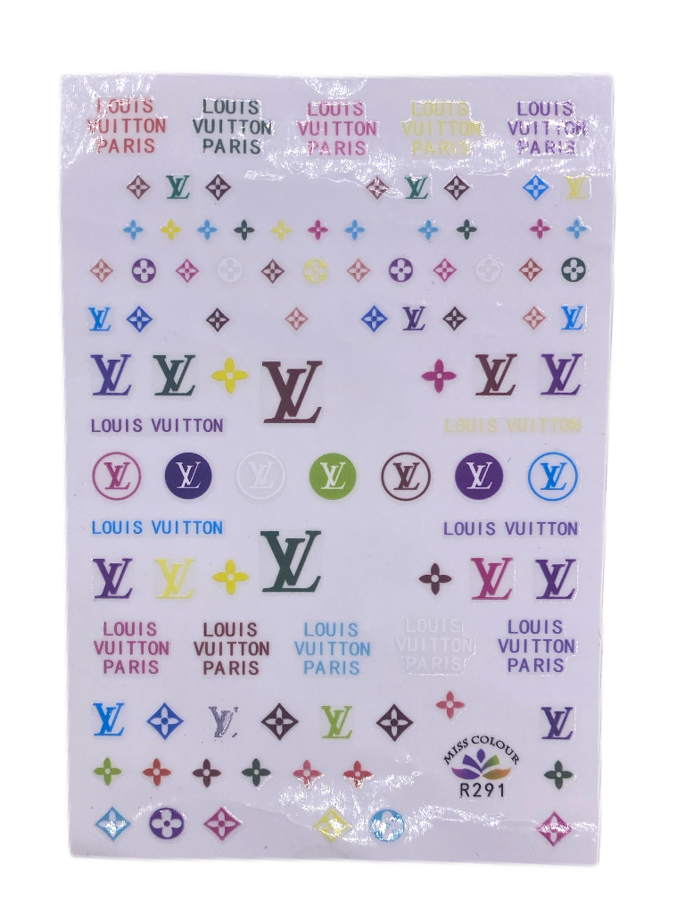 Rainbow Louis Vuitton Nail Stickers