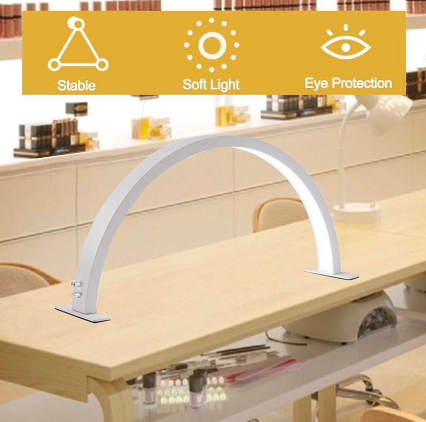 Professional Half-Moon LED Lamp 50W – Adjustable Light for Nails, Lashes & Beauty Work