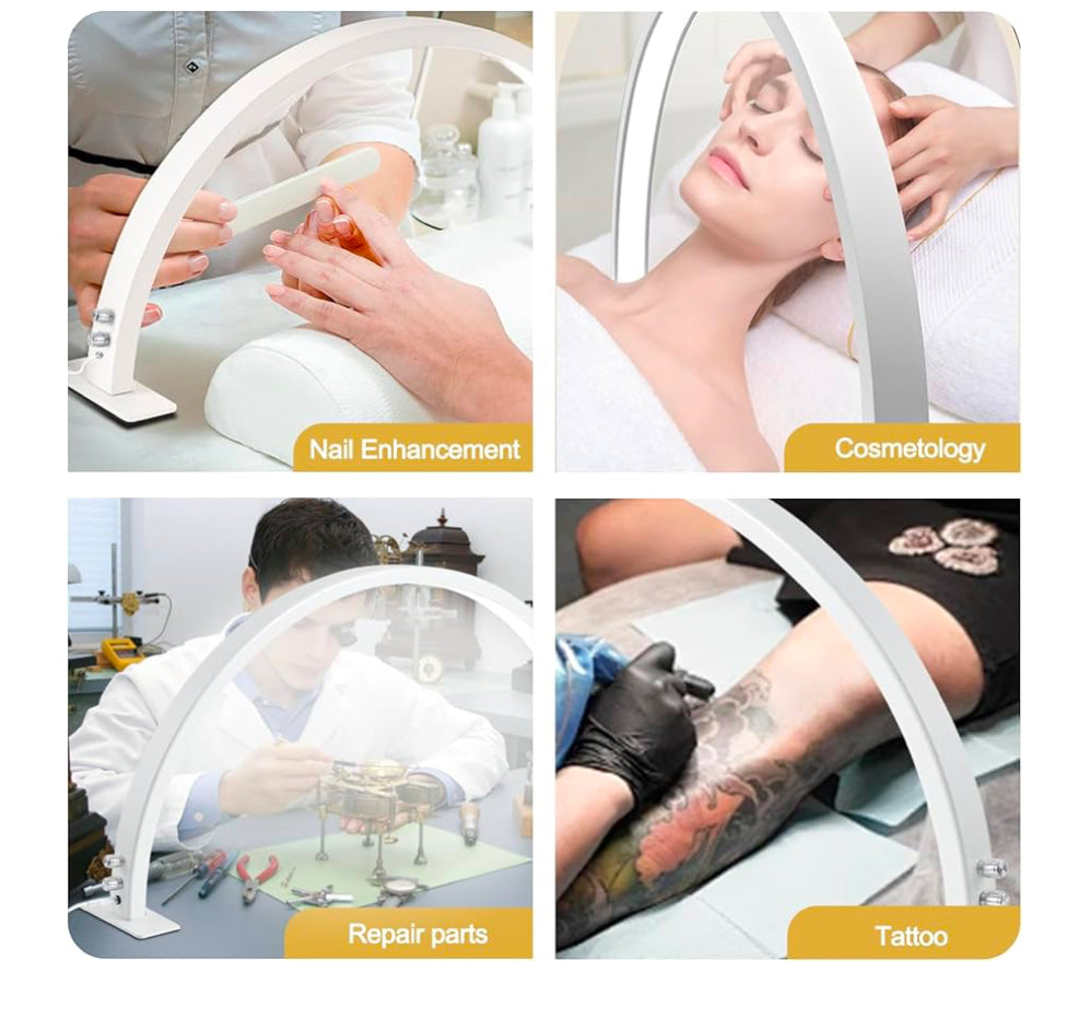 Professional Half-Moon LED Lamp 50W – Adjustable Light for Nails, Lashes & Beauty Work
