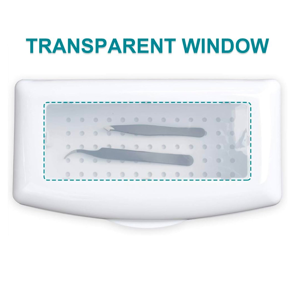 Nail Tool Sterilizer Box – Plastic Disinfection Tray for Tweezers, Lash Extensions & Nail Implements